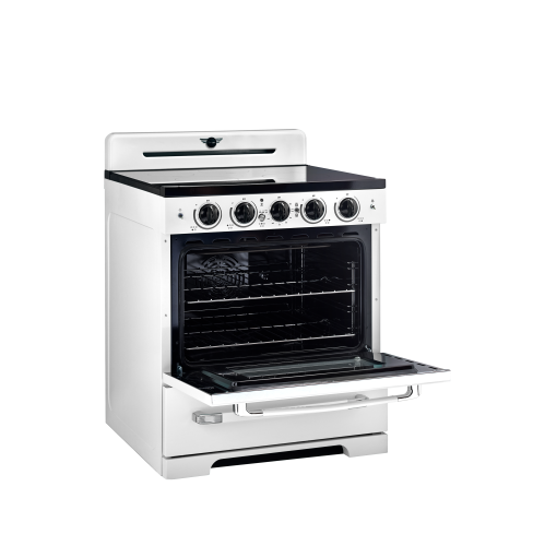 Unique Appliances - Classic Retro 3.9 Cu. Ft. Freestanding Induction Range with Air Fry - Marshmallow White