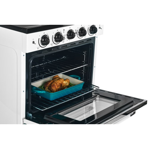 Unique Appliances - Classic Retro 3.9 Cu. Ft. Freestanding Induction Range with Air Fry - Marshmallow White