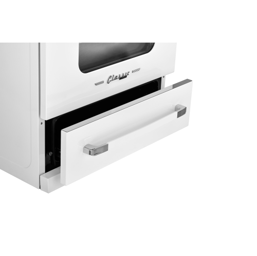 Unique Appliances - Classic Retro 3.9 Cu. Ft. Freestanding Induction Range with Air Fry - Marshmallow White