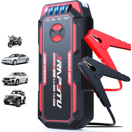 Image 1 of 6.. Portable Car Jump Starter, 2500A Peak Battery Jumper Starter, Jump Box for Car Battery, 12V Portable Jump Starter for 8.0L Gas & 7.0L Diesel Cars
