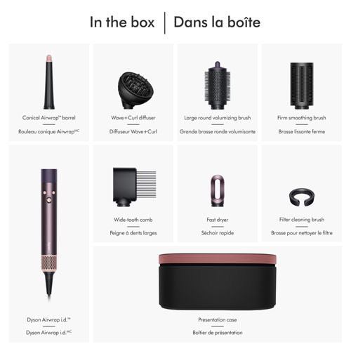 Séchoir coiffant Airwrap i.d. de Dyson - Cheveux bouclés et en spirales - Édition spéciale - Jaspe prune