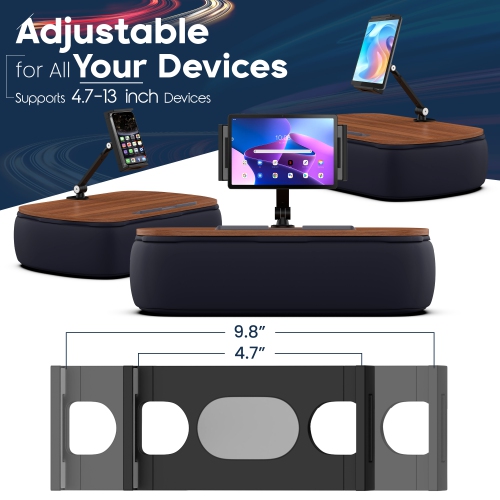 Sac poire de bureau Lap de SHOPPINGALL Coussin de support pour tablette réglable Compatible avec Kindle, tablette ou téléphone intelligent de 4,7 à