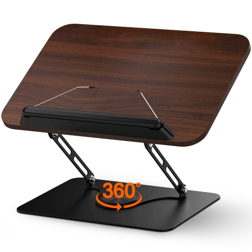 SHOPPINGALL Book Stand for Reading, Book Holder with 360° Rotating Base, Elastic Book Clips, Multi-Purpose Display Riser for Recipe, Cookbook,