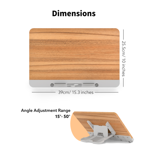 SHOPPINGALL Portable Book Stand, Adjustable Book Holder Tray with Elastic Clips - Stable Multi-Purpose Display Riser for Recipe, Cookbook, Tablet,