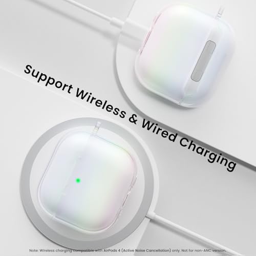 ORNARTO Compatible with AirPods 4 Case Cute 2024, Anti-Drop Full Protective TPU Case for AirPods 4th Generation, Front LED Visible Bling