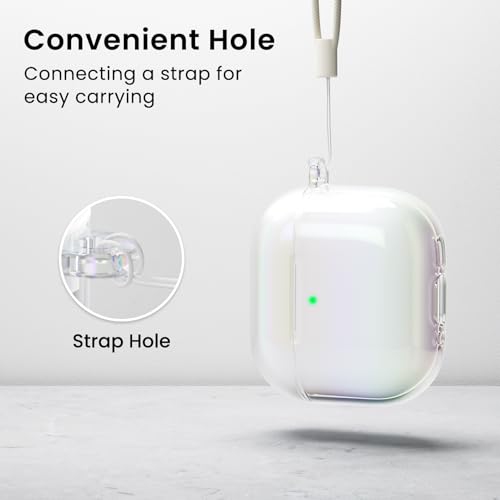 ORNARTO Compatible with AirPods 4 Case Cute 2024, Anti-Drop Full Protective TPU Case for AirPods 4th Generation, Front LED Visible Bling