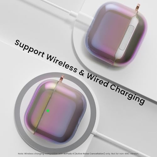 ORNARTO Compatible with AirPods 4 Case Cute 2024, Anti-Drop Full Protective TPU Case for AirPods 4th Generation, Front LED Visible Bling