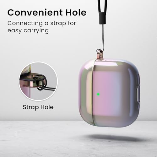 ORNARTO Compatible with AirPods 4 Case Cute 2024, Anti-Drop Full Protective TPU Case for AirPods 4th Generation, Front LED Visible Bling