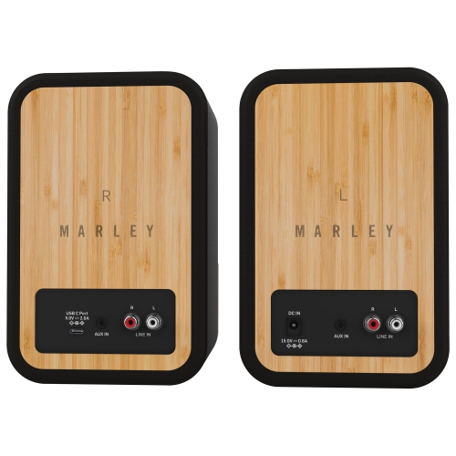 Refurbished - House of Marley Get Together Duo, Powerful Bookshelf Speakers with Wireless Bluetooth Connectivity