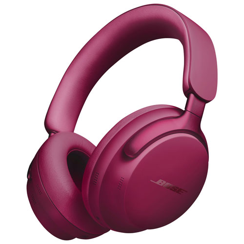 Image 1 de 7.. Casque d'écoute Bluetooth à suppression du bruit QuietComfort Ultra de Bose - Rouge Deep Plum