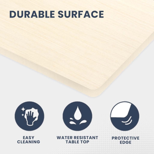 MotionGrey Ergo2 - Adjustable Electric Standing Desk with Memory Settings - 43"x24" Light Brown Top White Frame - Ergonomic Sit-to-Stand Desk for