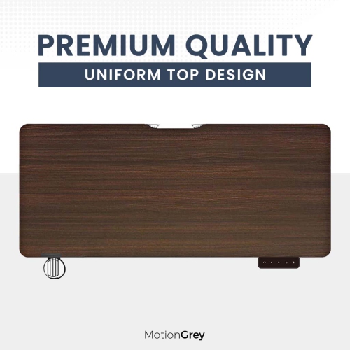 MotionGrey Ergo2 - Adjustable Electric Standing Desk with Memory Settings - 43"x24" Dark Brown Top Black Frame - Ergonomic Sit-to-Stand Desk for Home