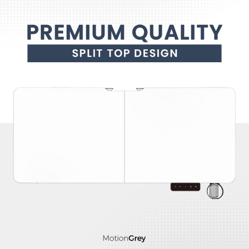 MotionGrey Ergo2 Pro - Adjustable Electric Standing Desk with Memory Settings - 55" x 28" White Top White Frame - Ergonomic Sit-to-Stand Desk for