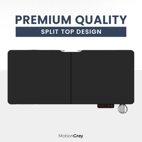 MotionGrey Ergo2 Pro - Adjustable Electric Standing Desk with Memory Settings - 55" x 28" Black Top Black Frame - Ergonomic Sit-to-Stand Desk for