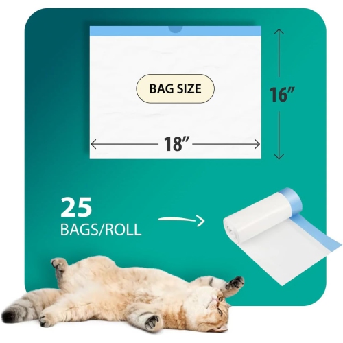 PurrTek Cat Litter Box Liners — LitterWrap Drawstring Bags for Automatic & Self-Cleaning Litter Boxes | Precision Fit, Jumbo Heavy-Duty, Leak-Proof,