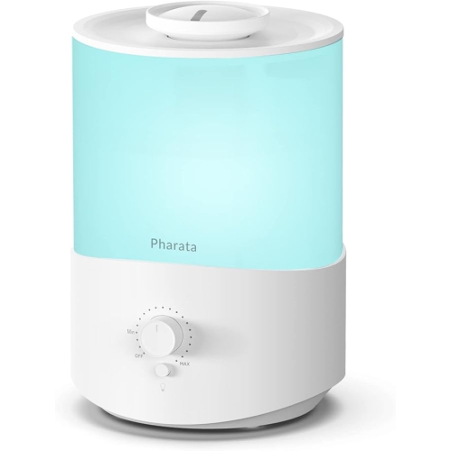 Pharata 2.5L Cool Mist Humidifier with Essential Oil Diffuser, Top Fill, Ultrasonic for Bedrooms and Large Rooms, Auto Shut-Off.