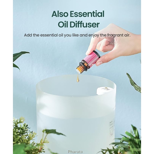 Pharata 2.5L Cool Mist Humidifier with Essential Oil Diffuser, Top Fill, Ultrasonic for Bedrooms and Large Rooms, Auto Shut-Off.