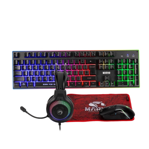 MARVO CM416 4-in-1 Wired Gaming Keyboard, Mouse, Headset and mouse pad combo kit