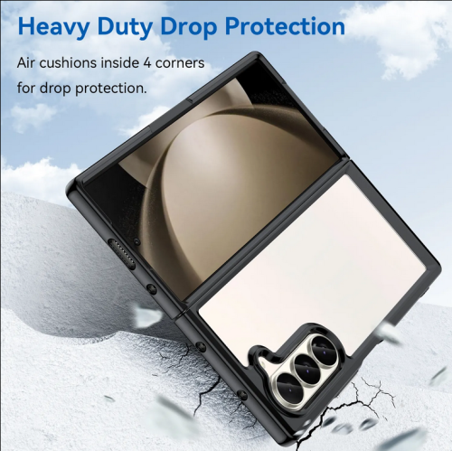 [CS] Transparent Hard PC Matte TPU Hybrid Case Cover for Samsung Galaxy Z Fold 6, Black