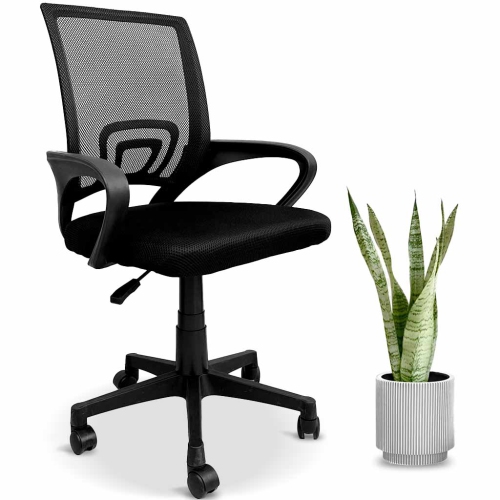 MotionGrey MC1 Ergonomic Office Chair - Comfy Airy Mesh Back Support with Adjustable Height - Black Desk Computer Chairs Perfect for Home Gaming and