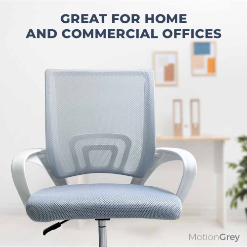 MotionGrey MC1 Ergonomic Office Chair - Comfy Airy Back Support with Adjustable Height - White Desk Computer Chairs Perfect for Home Gaming and