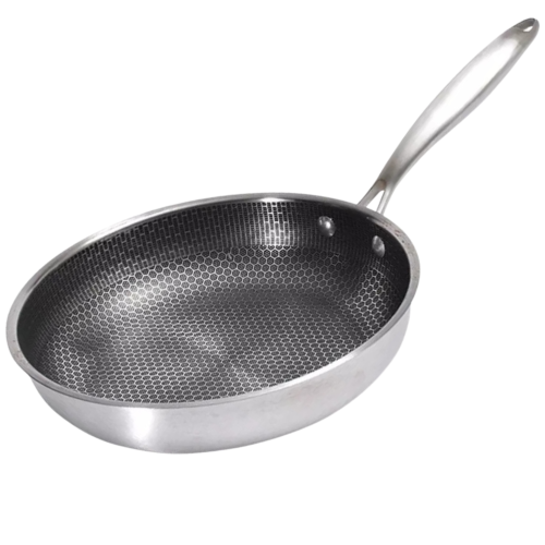 Poêle à frire en acier inoxydable de Verka avec technologie de gravure antiadhésive, 26&nbsp;cm