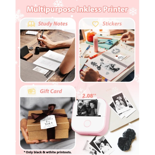 Phomemo T02 Bluebooth Mini Printer Portable Thermal Printer Inkless Sticker Printer for Study Graphics, Anatomical Diagrams, Photos, Students