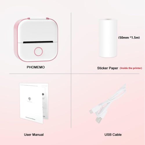 Phomemo T02 Bluebooth Mini Printer Portable Thermal Printer Inkless Sticker Printer for Study Graphics, Anatomical Diagrams, Photos, Students