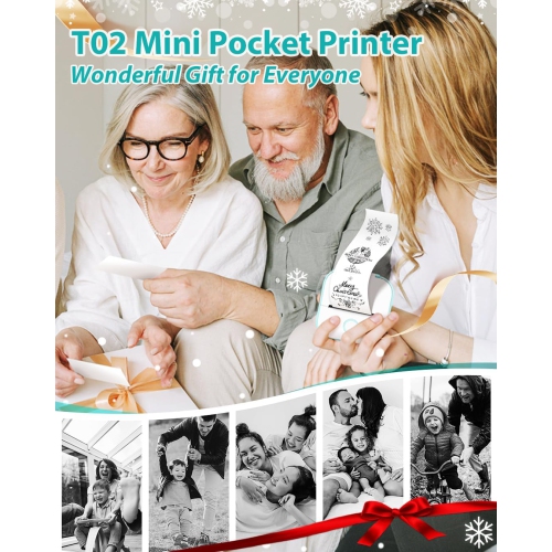 Phomemo T02 Bluebooth Mini Printer Portable Thermal Printer Inkless Sticker Printer for Study Graphics, Anatomical Diagrams, Photos, Students