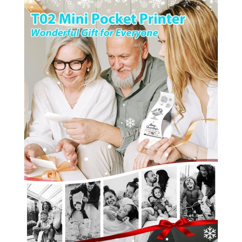 Imprimante thermique portative Mini-imprimante thermique sans encre T02 de Phomemo pour graphiques d'étude, diagrammes anatomiques, photos, étudiants