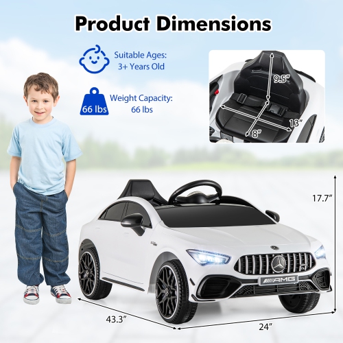 Gymax 12V Kids Ride on Car w/Remote Rocking Function Transport Wheels Lights & Music