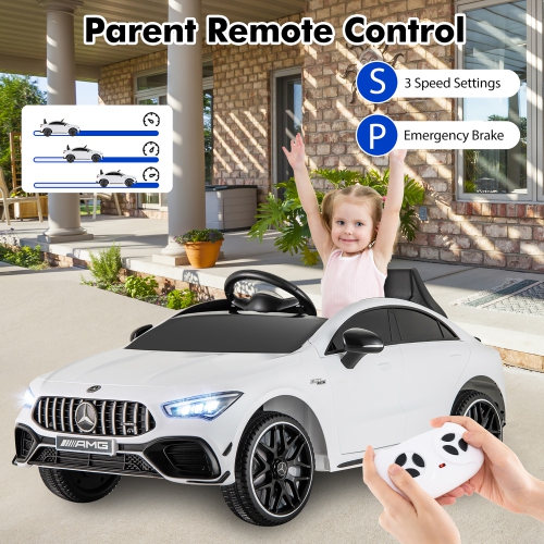 Gymax 12V Kids Ride on Car w/Remote Rocking Function Transport Wheels Lights & Music