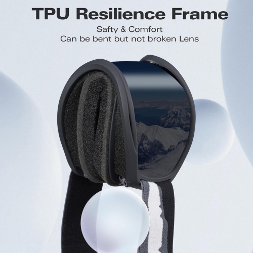 Lunettes de ski pour hommes PetginHome-Ski Goggles antibuée Goggles de neige Protection UV pour adultes