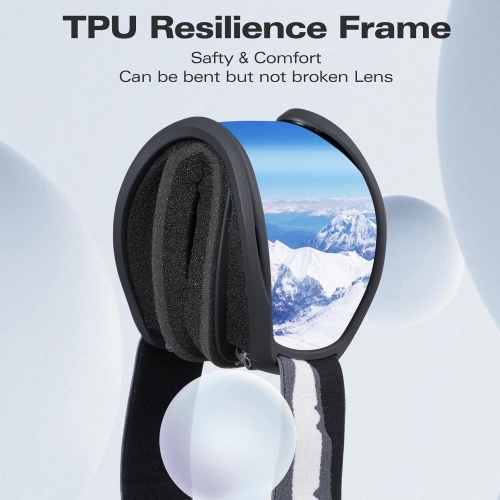 Lunettes de ski pour hommes PetginHome-Ski Goggles antibuée Goggles de neige Protection UV pour adultes