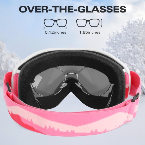 Lunettes de ski pour hommes PetginHome-Ski Goggles antibuée Goggles de neige Protection UV pour adultes