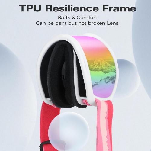 Lunettes de ski pour hommes PetginHome-Ski Goggles antibuée Goggles de neige Protection UV pour adultes