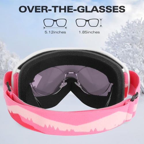 Lunettes de ski pour hommes PetginHome-Ski Goggles antibuée Goggles de neige Protection UV pour adultes