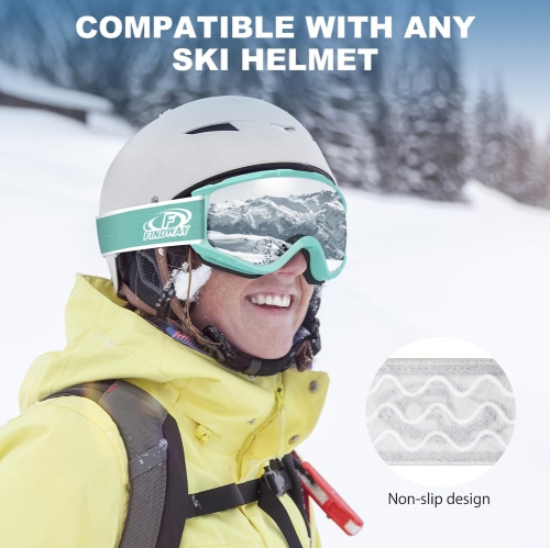 PetginHome- OTG Ski Goggles,Over Glasses Snow/Snowboard Goggles for Men Women Youth