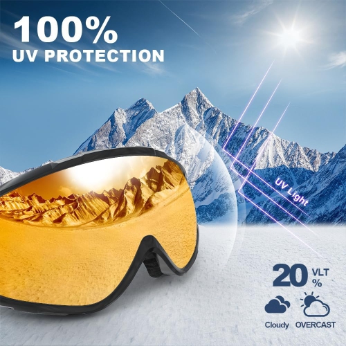 PetginHome – Lunettes de ski OTG, lunettes de neige/planche à neige pour hommes Femmes Jeunes