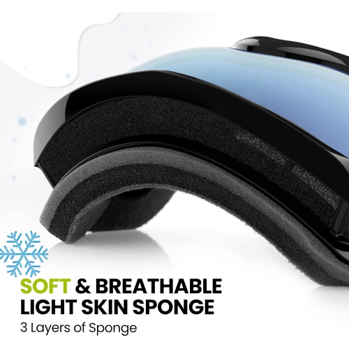 PetginHome-Outdoor Master Kids Ski Goggles, Helmet Compatible Snow Goggles for Boys & Girls with 100% UV Protection