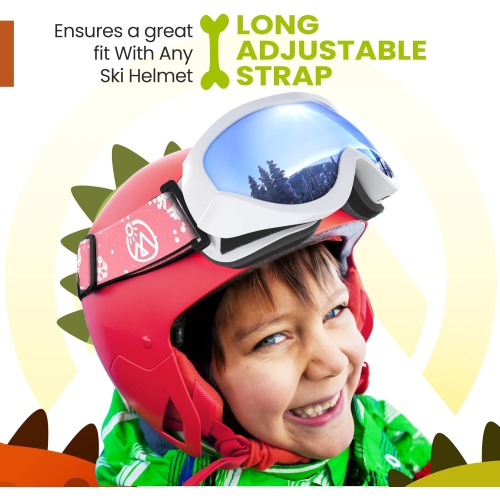 PetginHome-Outdoor Master Kids Ski Goggles, Helmet Compatible Snow Goggles for Boys & Girls with 100% UV Protection