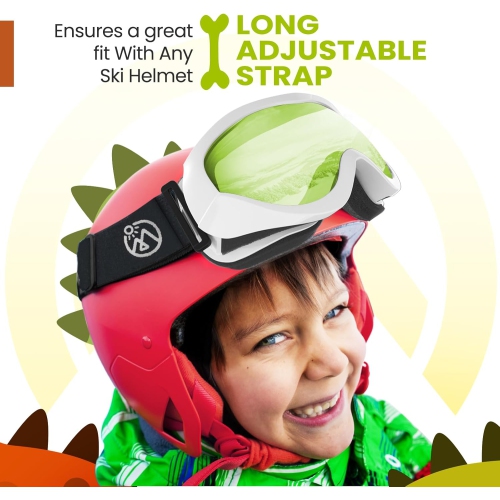 PetginHome-Outdoor Master Kids Ski Goggles, Helmet Compatible Snow Goggles for Boys & Girls with 100% UV Protection