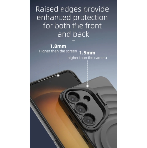 Magnetic Magsafe Wireless Charging Case For Samsung Galaxy S25 Ultra 5G Slide Lens Stand Holder Cover - Grey