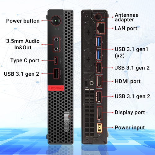 Refurbished - Lenovo ThinkCentre M920q High-Performance Desktop PC Mini Computer, Intel Core i5 - 8400T CPU, 32GB RAM, 512GB NVMe M.2 SSD, Windows 11