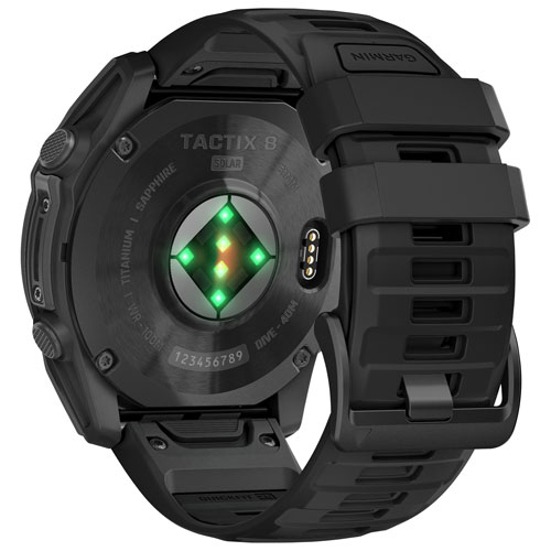 Montre intelligente multisport Bluetooth de 51 mm tactix 8 Solar Elite de Garmin - Noir