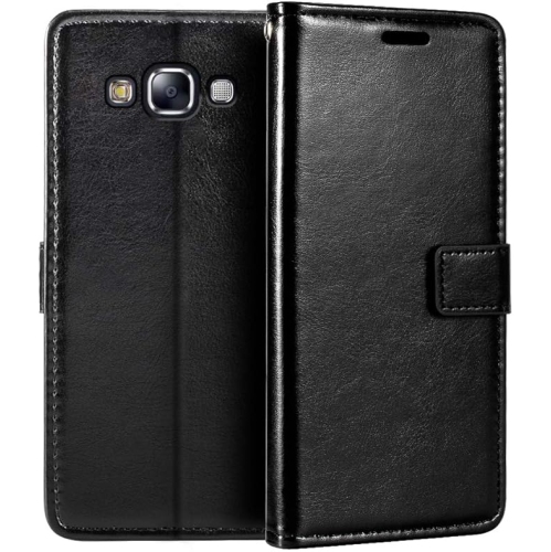 Samsung Galaxy E7 Flip Wallet-Black