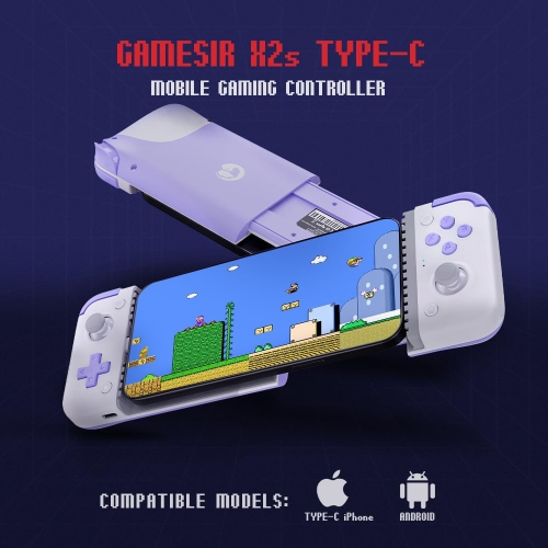 Manette de jeu mobile X2S Type-C de GameSir pour Android et iPhone 15 avec manches à balai à effet Hall