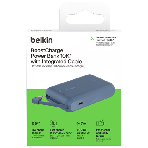 Belkin BoostCharge 10000 mAh USB-C Power Bank - Blue