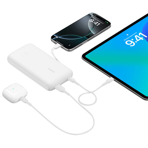 Belkin BoostCharge 20000 mAh USB-C/USB-A Power Bank - White