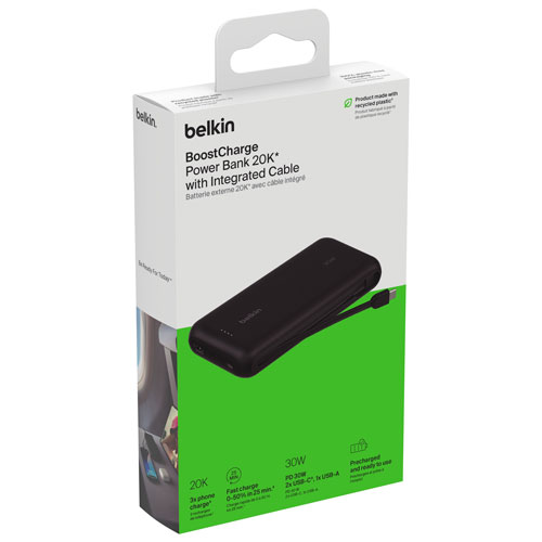 Belkin BoostCharge 20000 mAh USB-C/USB-A Power Bank - Black
